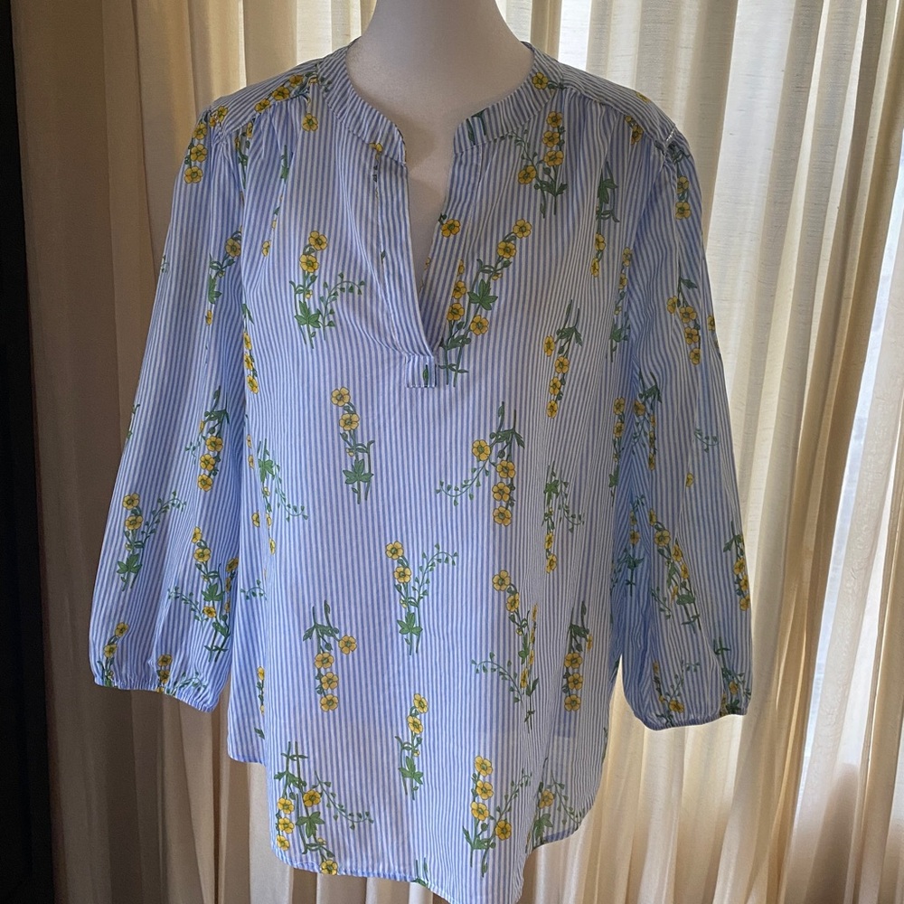 Nautica Jeans | Mandarin Collar Popover Blouse